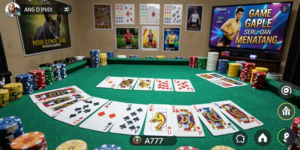 Tampilan utama gameplay Gaple yang seru dan interaktif.