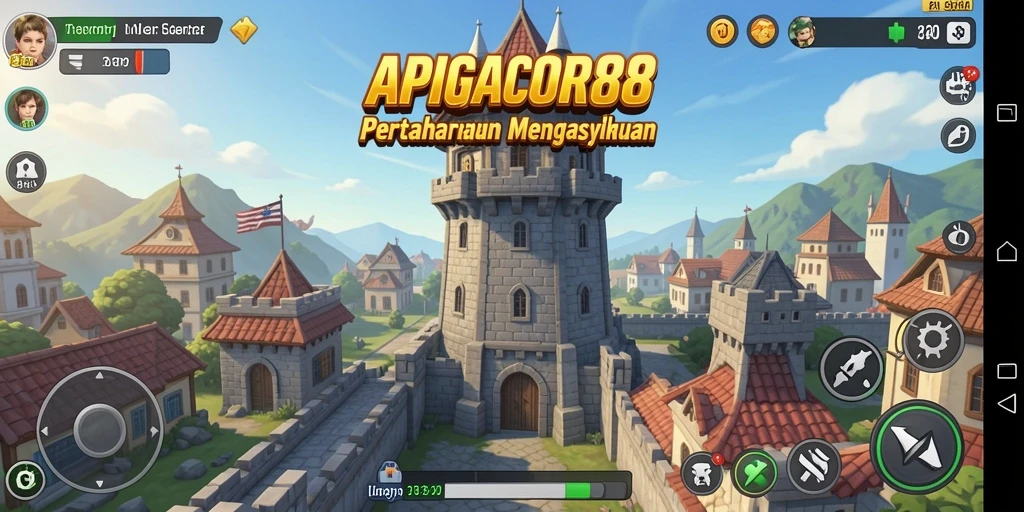 Menampilkan gameplay seru pertahanan menara di APIGACOR88.