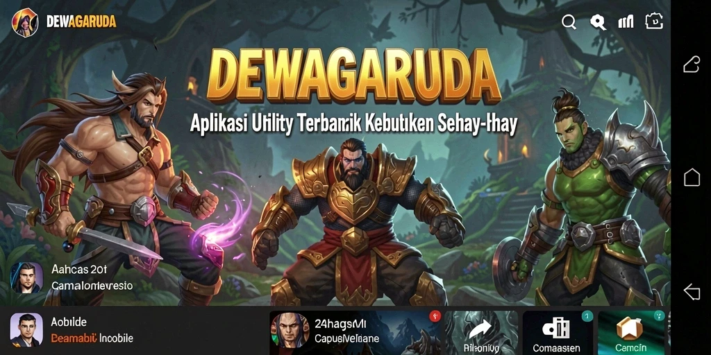 Tampilan utama DEWAGARUDA dengan berbagai fitur utilitas.