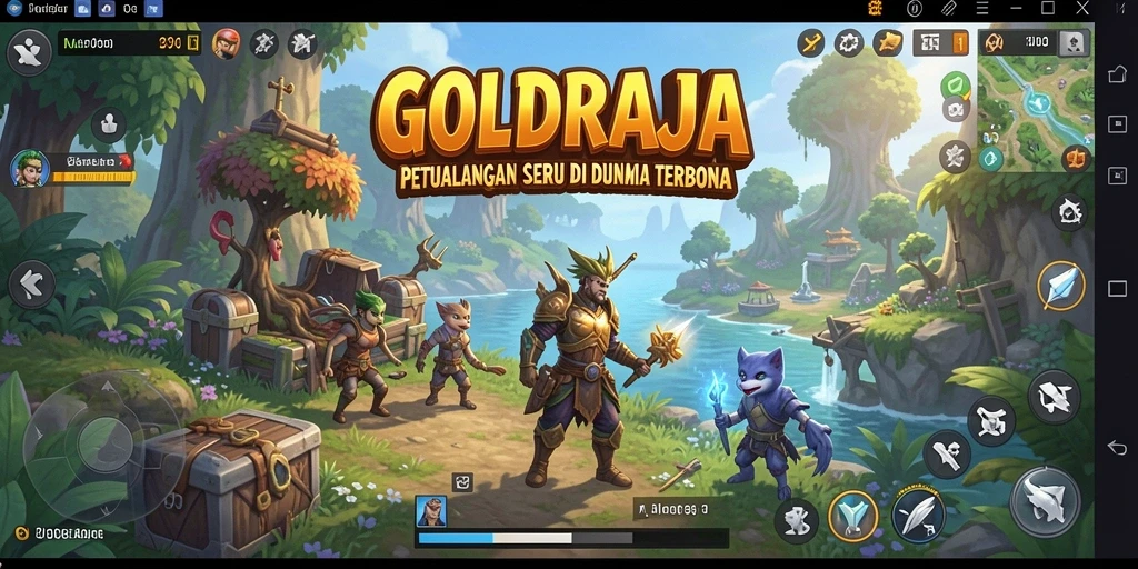 Tampilan gameplay menarik dari GOLDRAJA yang penuh petualangan.