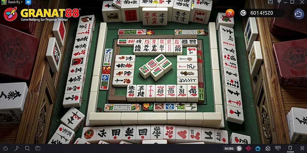 Screenshot GRANAT88 menampilkan papan Mahjong yang penuh warna dan interaktif.