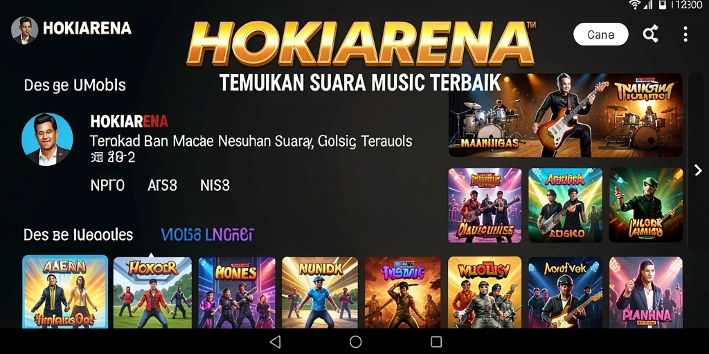 Screenshot HOKIARENA menampilkan gameplay seru dengan musik.