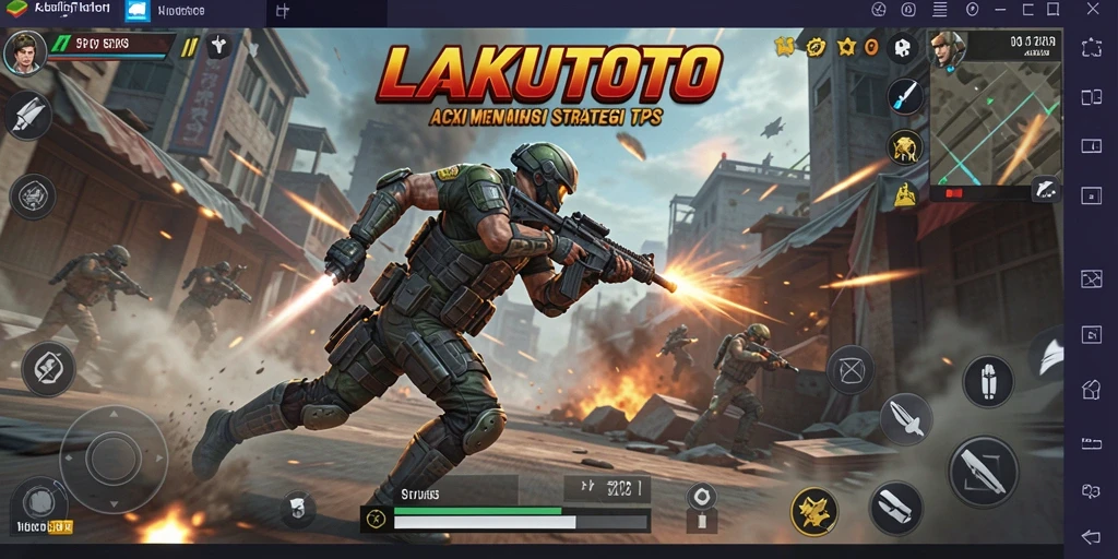 Tangkapan layar <strong>LAKUTOTO</strong> yang menampilkan suasana pertempuran yang intens.