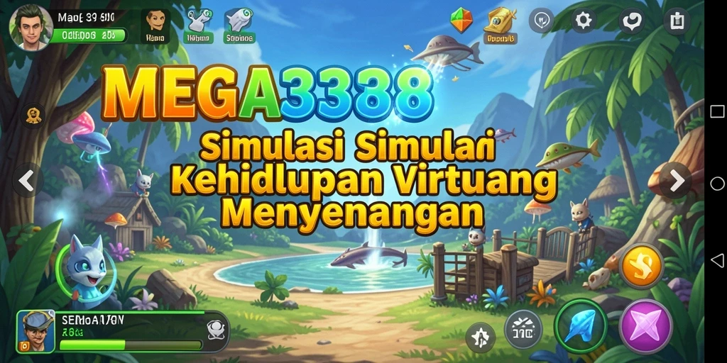 Screenshot gameplay <strong>MEGA338</strong> menunjukkan interaksi sosial dan kustomisasi karakter.