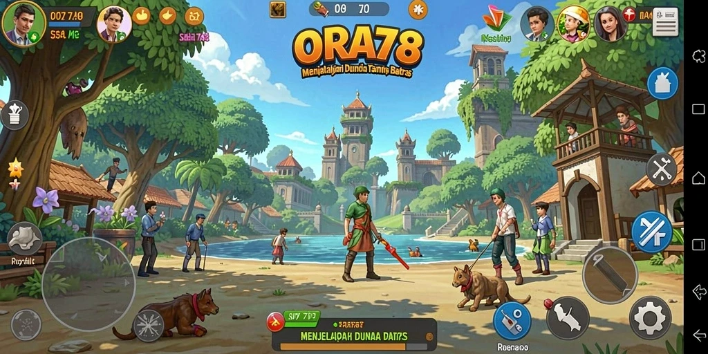 Screenshot gameplay ORA78 menunjukkan petualangan di dunia terbuka yang epik.