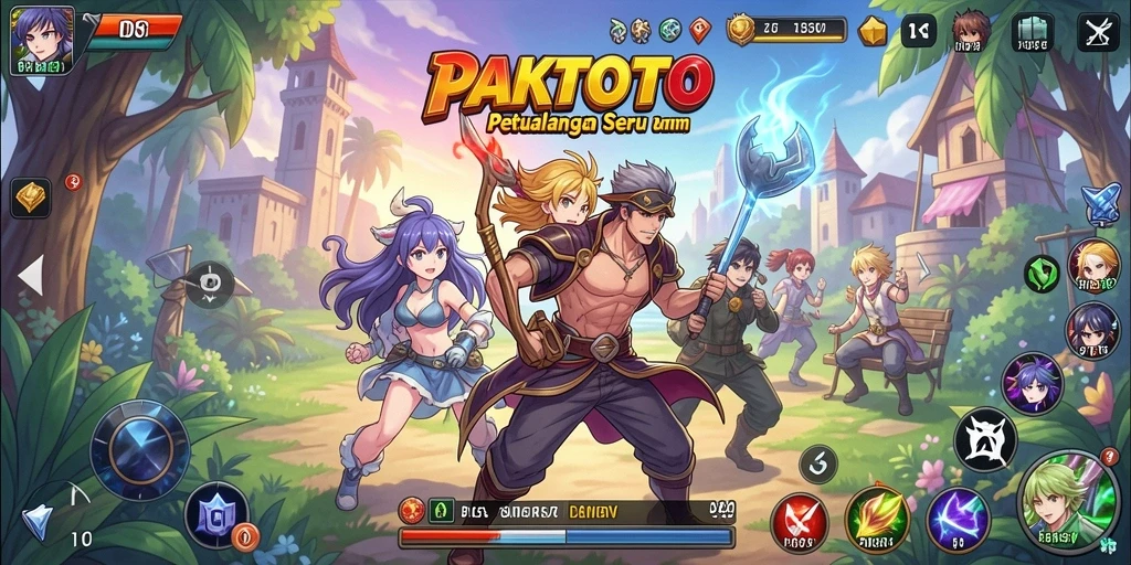 Screenshot gameplay PAKTOTO menampilkan karakter anime dalam aksi.