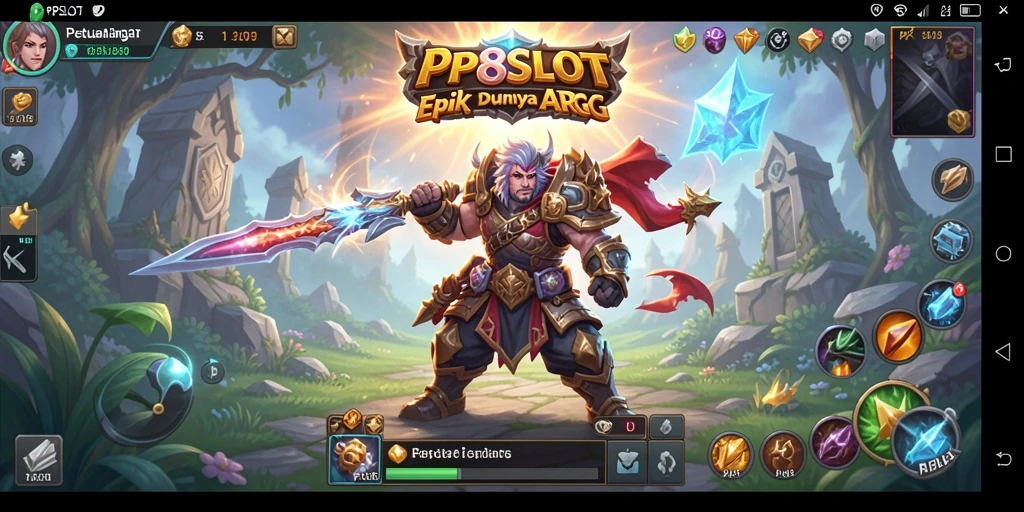 Tampilan screenshot utama PP8SLOT dengan gambar karakter dalam pertempuran ARPG.