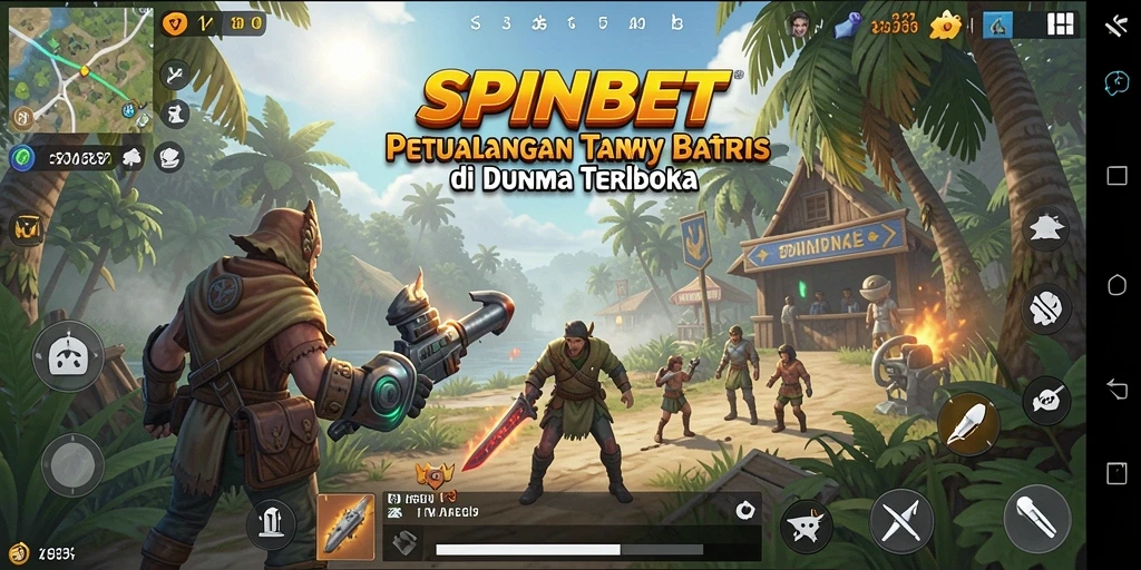 Screenshot gameplay SPINBET yang menampilkan eksplorasi dunia terbuka.