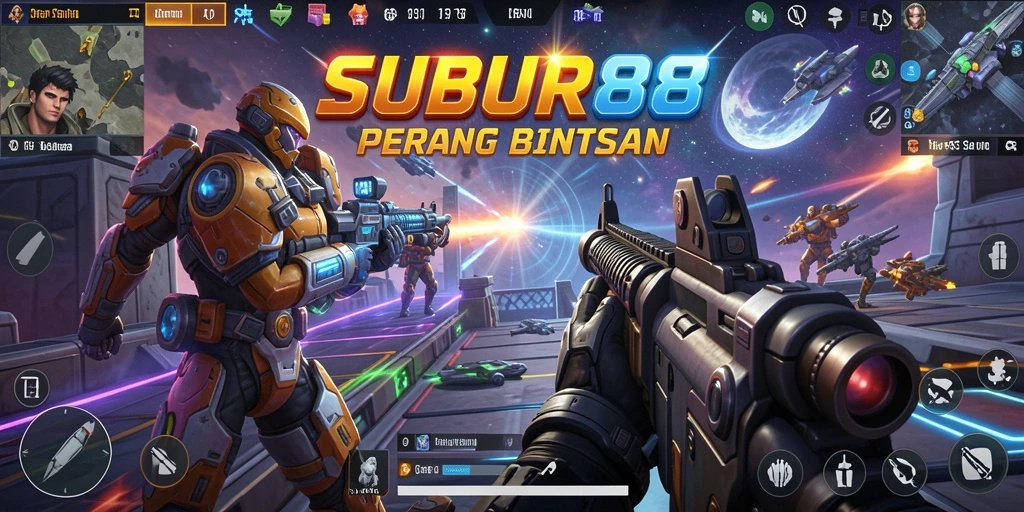Tangkapan layar yang menampilkan aksi tembak-menembak seru dalam SUBUR88.