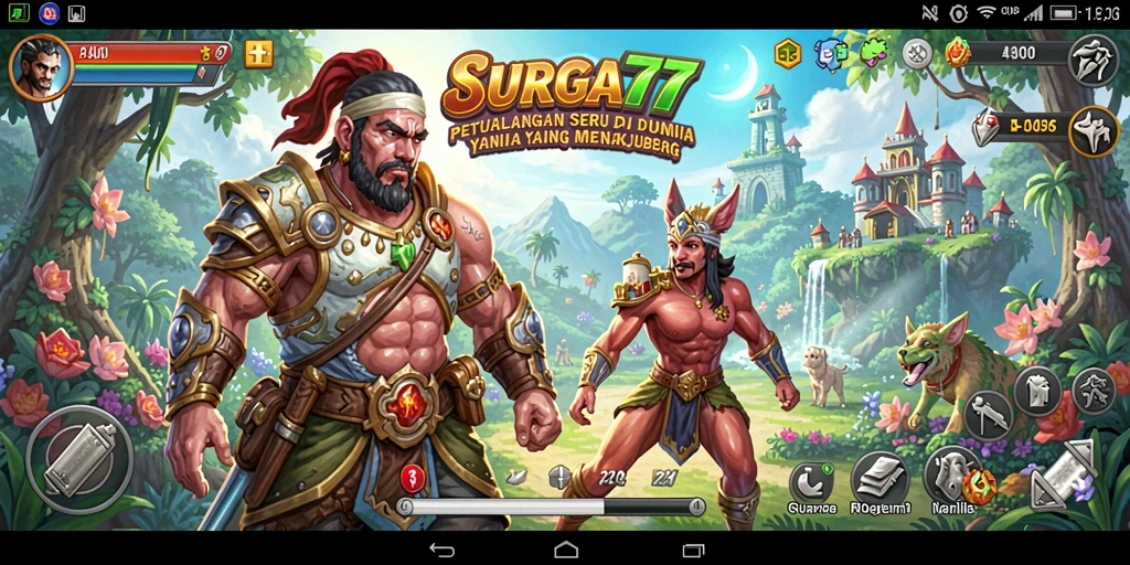Tampilan gameplay SURGA77 yang penuh aksi dan petualangan.